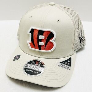 New Era Cincinnati Bengals Canvas Beige 9SEVENTY Stretch Snap‎ Hat Adjustable